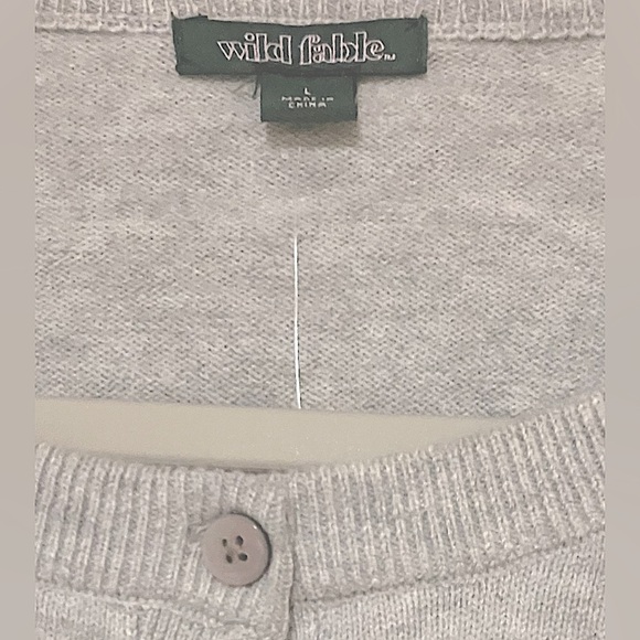 Wild Fable Heather Gray Cardigan Adorned w/ Mini Rosebuds Size L - Picture 7 of 8
